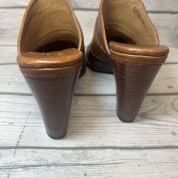 BORN Clogs Leather Buckle Slip On Brown Size 9 Y2K - Picture 7 of 11